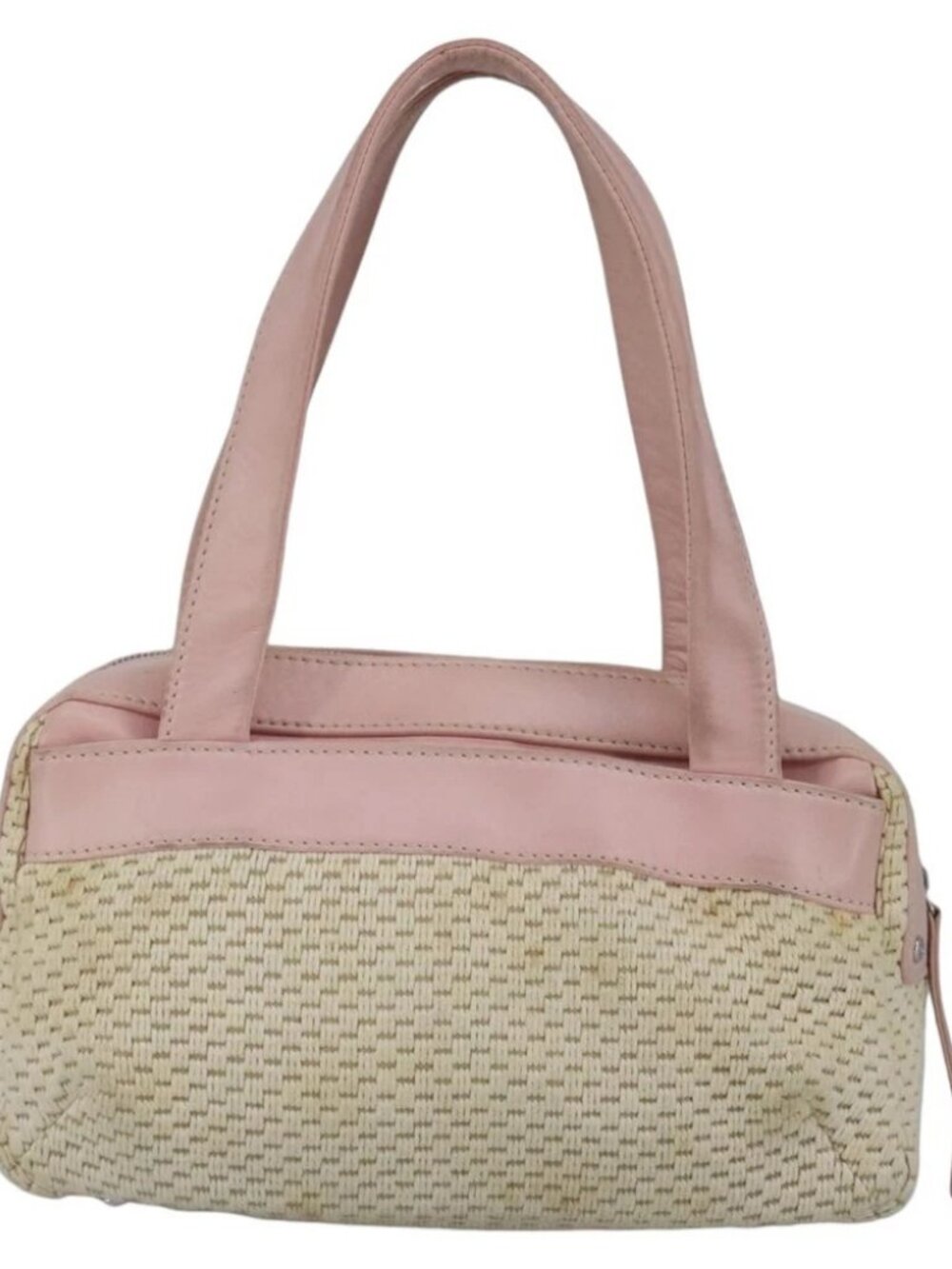 CHANEL Hand Bag Canvas Leather Pink Silver CC Auth - Picture 2 of 16